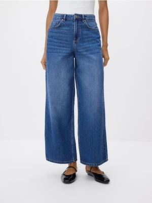 Reserved - Jeansy wide leg - niebieski