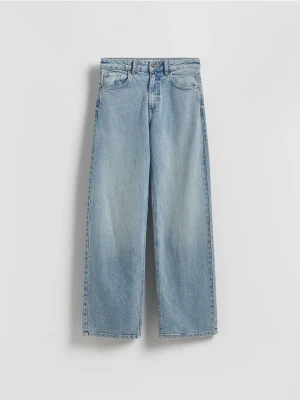 Reserved - Jeansy wide leg - niebieski