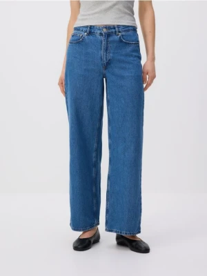 Reserved - Jeansy wide leg - niebieski