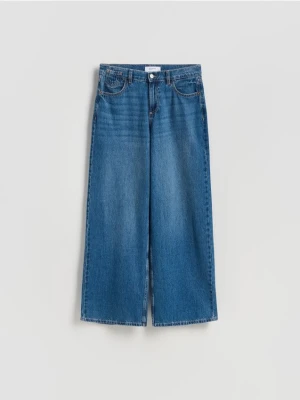 Reserved - Jeansy wide leg - niebieski
