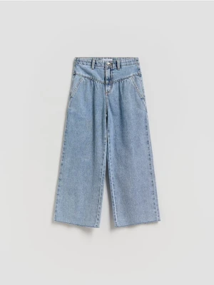 Reserved - Jeansy wide leg - niebieski