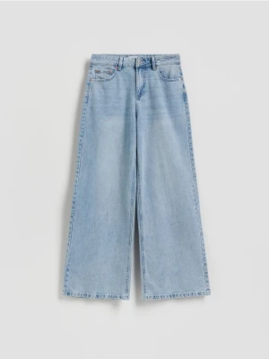 Reserved - Jeansy wide leg - niebieski