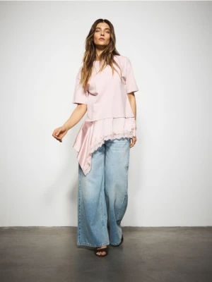 Reserved - Jeansy wide leg - niebieski