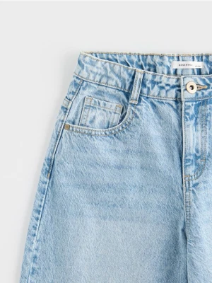 Reserved - Jeansy wide leg - niebieski