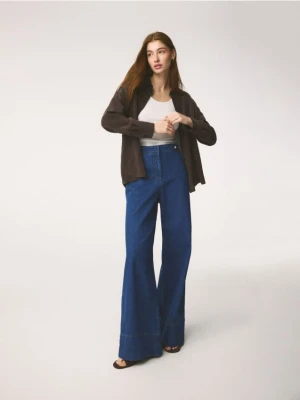 Reserved - Jeansy wide leg - niebieski