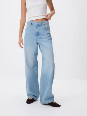 Reserved - Jeansy wide leg - niebieski