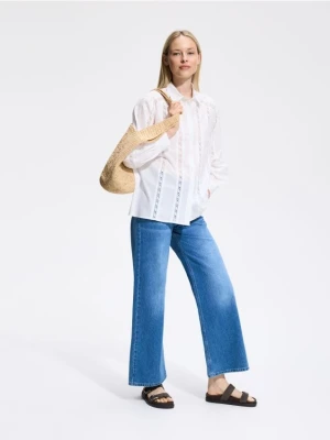 Reserved - Jeansy wide leg - niebieski