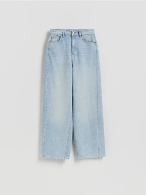 Reserved - Jeansy wide leg - niebieski
