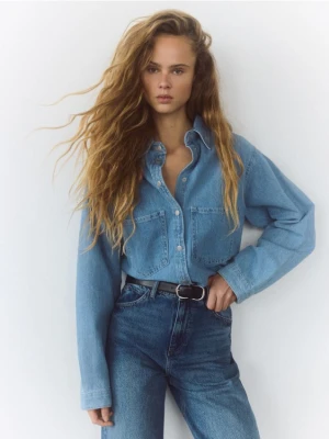 Reserved - Jeansy wide leg - niebieski