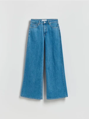 Reserved - Jeansy wide leg - niebieski