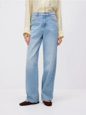 Reserved - Jeansy wide leg - niebieski