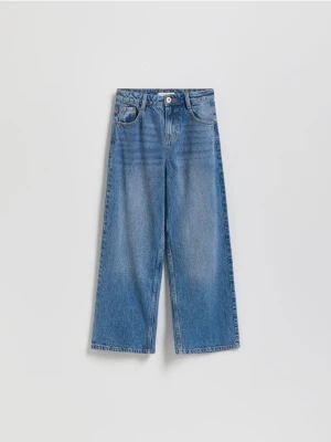 Reserved - Jeansy wide leg - niebieski