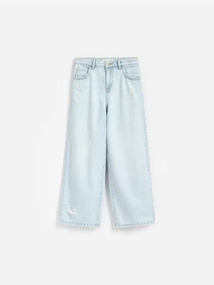 Reserved - Jeansy wide leg - niebieski