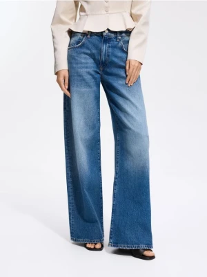 Reserved - Jeansy wide leg - niebieski