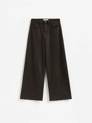 Reserved - Jeansy wide leg soft - dark grey jeans