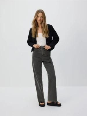 Reserved - Jeansy wide leg - szary