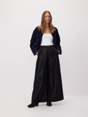 Reserved - Jeansy wide leg - szary