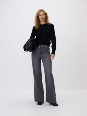 Reserved - Jeansy wide leg - szary