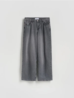 Reserved - Jeansy wide leg - szary
