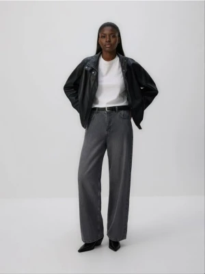 Reserved - Jeansy wide leg - szary