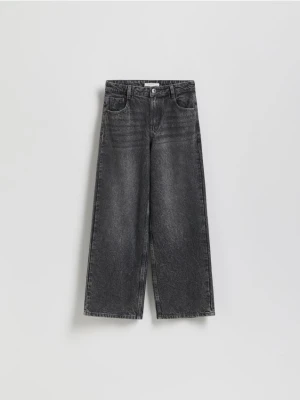 Reserved - Jeansy wide leg - szary