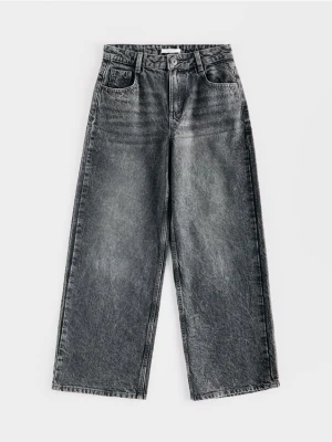 Reserved - Jeansy wide leg - szary