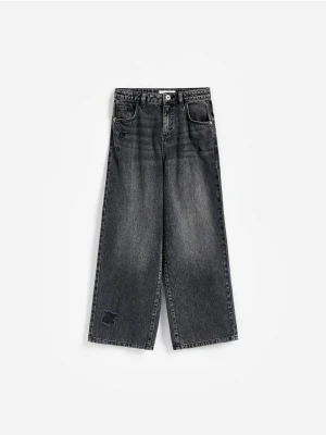 Reserved - Jeansy wide leg - szary