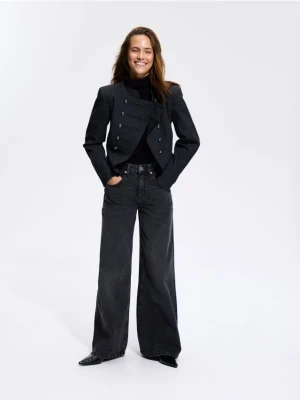Reserved - Jeansy wide leg - szary
