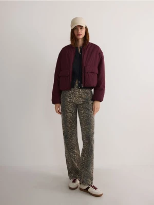 Reserved - Jeansy wide leg w panterkę - wielobarwny
