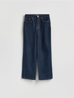 Reserved - Jeansy wide leg z przeszyciem - indigo jeans