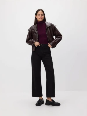 Reserved - Jeansy wide leg z wysokim stanem - czarny