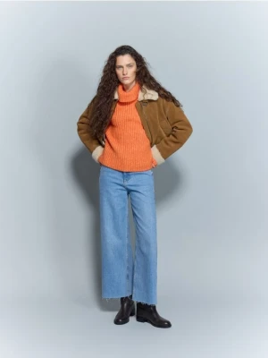 Reserved - Jeansy wide leg z wysokim stanem - niebieski