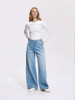 Reserved - Jeansy wide leg z wysokim stanem - niebieski