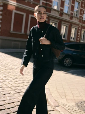 Reserved - Jeansy wide leg z wysokim stanem - szary