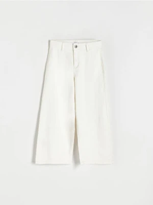 Reserved - Jeansy wide leg - złamana biel