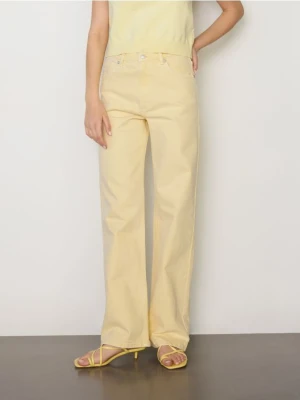 Reserved - Jeansy wide leg - żółty