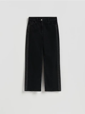 Reserved - Jeansy z lampasem - czarny