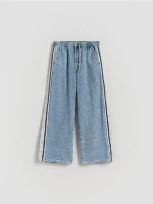 Reserved - Jeansy z lampasem - niebieski