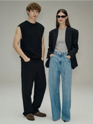 Reserved - Jeansy z paskiem - niebieski