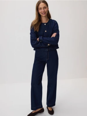 Reserved - Jeansy z szeroką nogawką - granatowy