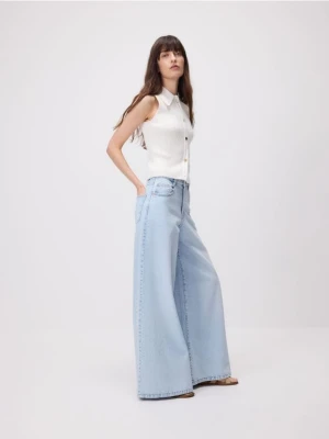 Reserved - Jeansy z szeroką nogawką - niebieski