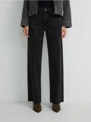 Reserved - Jeansy z szerokimi nogawkami - czarny