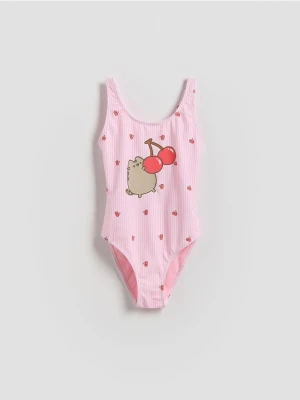 Reserved - Jednoczęściowy strój kąpielowy Pusheen - pastelowy róż
