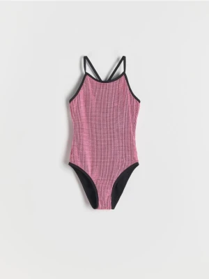 Reserved - Jednoczęściowy strój z wycięciem - różowy