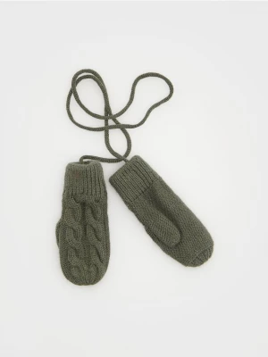 Reserved - Jednopalczaste rękawiczki na sznurku - Zielony