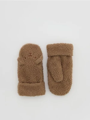 Reserved - Jednopalczaste rękawiczki z uszkami - beżowy