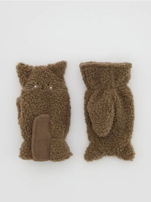 Reserved - Jednopalczaste rękawiczki z uszkami - beżowy