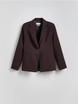 Reserved - Jednorzędowa marynarka - ciemnobrązowy