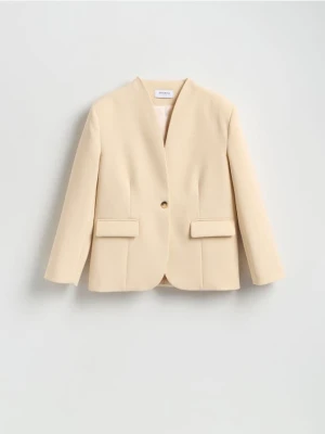 Reserved - Jednorzędowa marynarka - kremowy