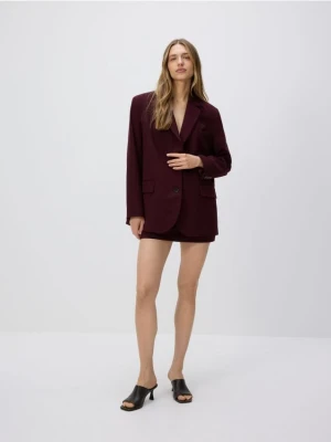 Reserved - Jednorzędowa marynarka oversize - bordowy